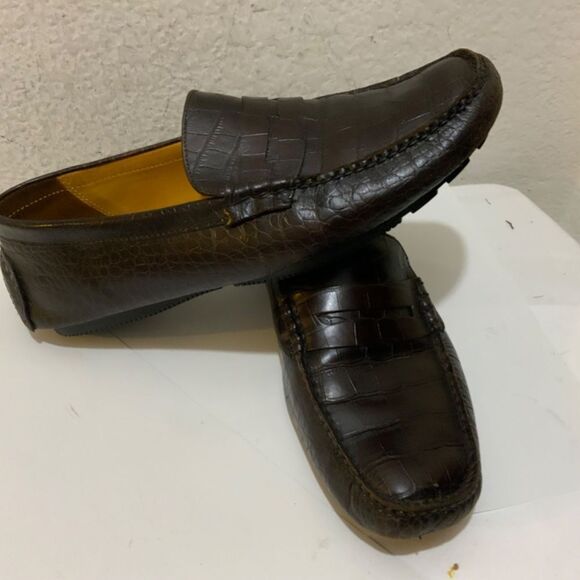 Cole Haan Driver Moccasin Loafers Mens Size 11.5 M Croc Embossed Leather main image 10